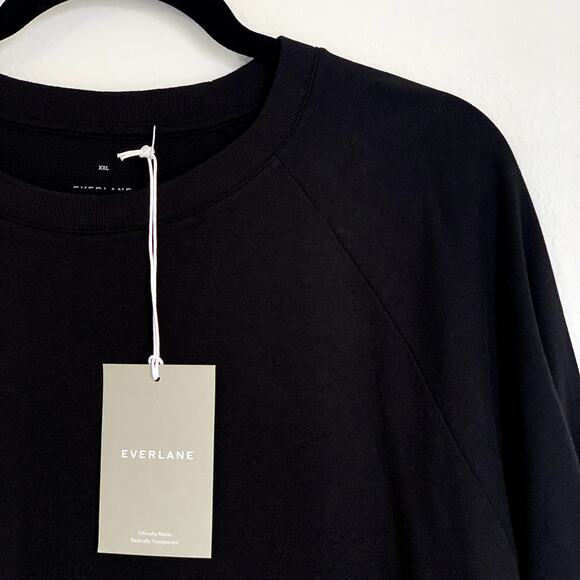 NWT Everlane Uniform The Premium-Weight Long-Sleeve Crew Tee in Black - Picture 5 of 11